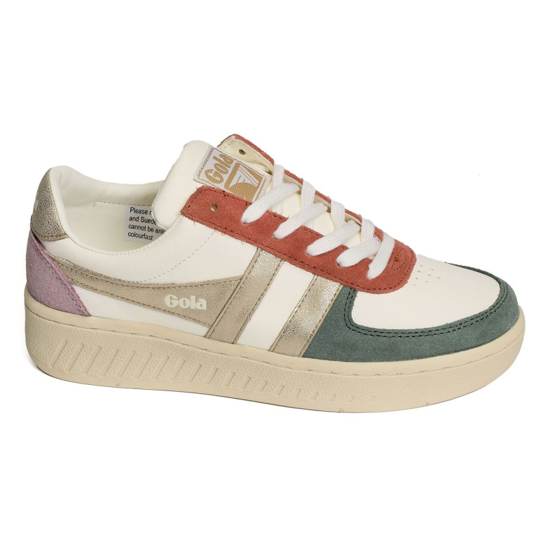 GRANDSLAM QUADRANT TRAINERS W Blanc Or, Sneakers basses Gola