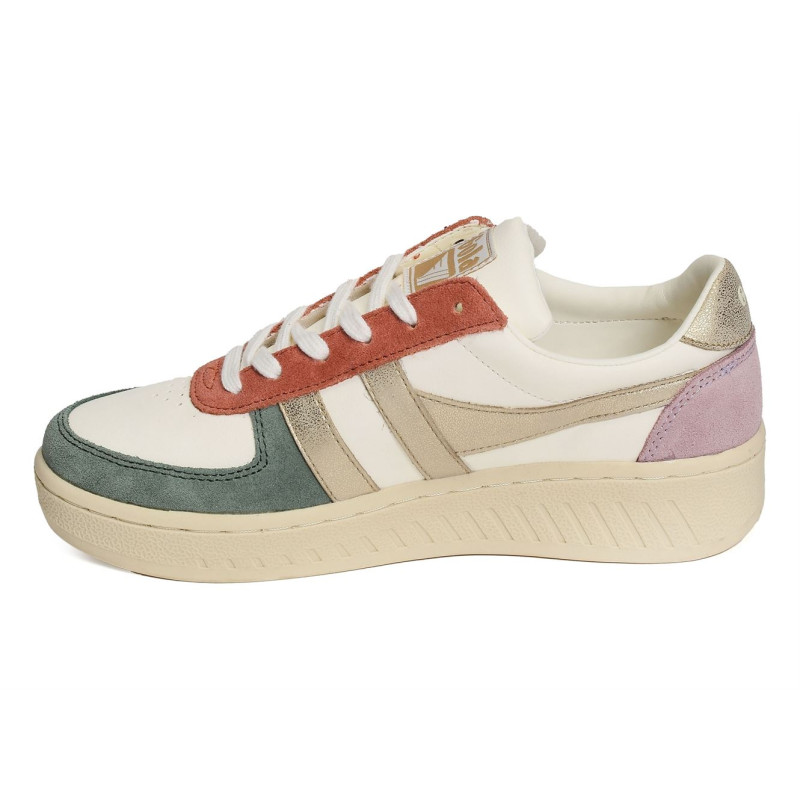 GRANDSLAM QUADRANT TRAINERS W Blanc Or, Sneakers basses Gola