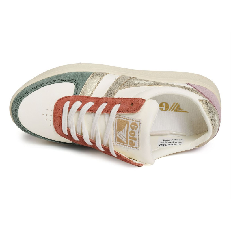 GRANDSLAM QUADRANT TRAINERS W Blanc Or, Sneakers basses Gola