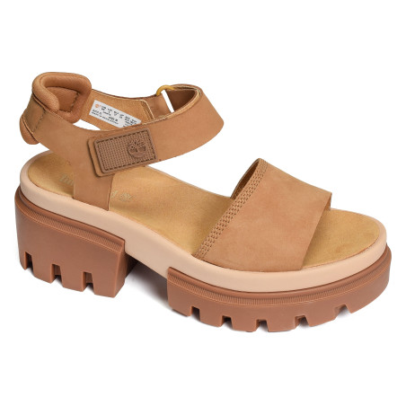 EVERLEIGH ANKLE STRAP Camel, Nu-Pieds à talon Timberland