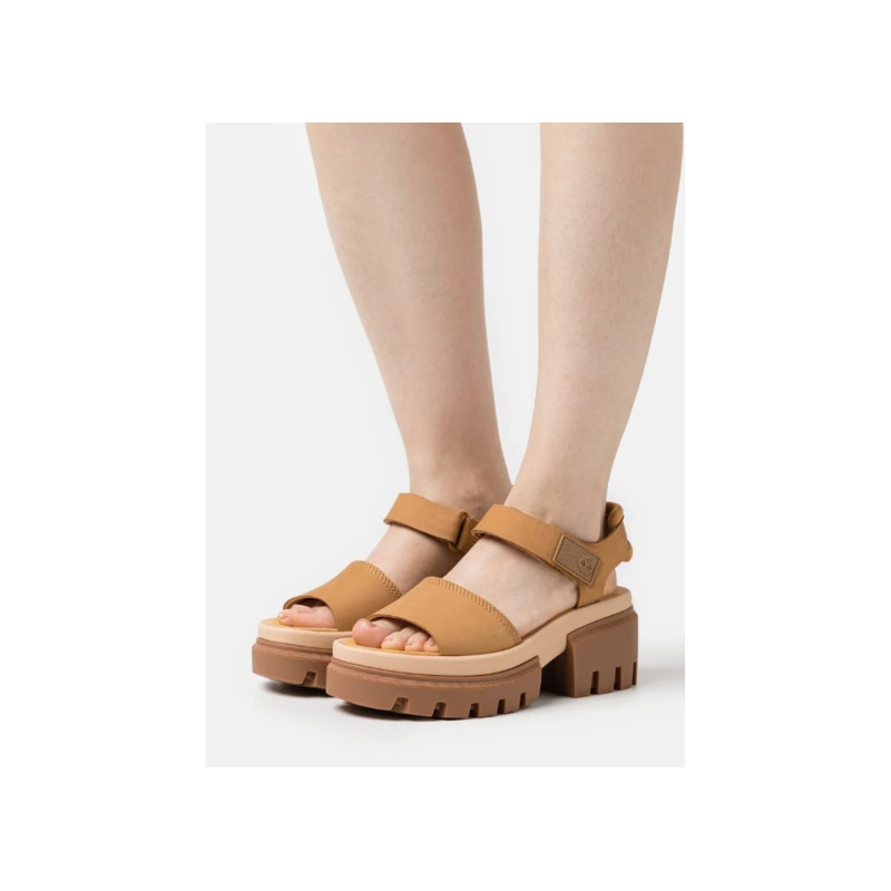 EVERLEIGH ANKLE STRAP Camel, Nu-Pieds à talon Timberland