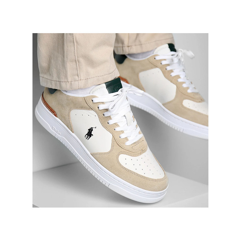 MASTERS COURT Beige Vert, Sneakers basses Polo Ralph Lauren