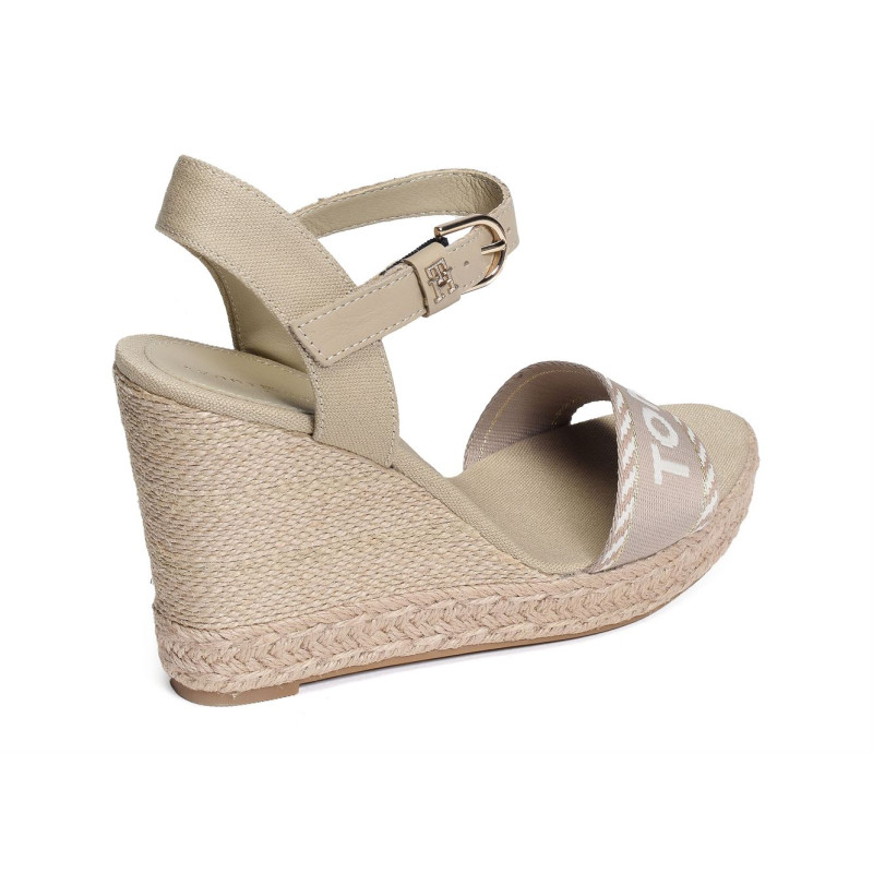 SEASONAL WEBBING WEDGE 7088 Beige, Sandales compensées Tommy Hilfiger