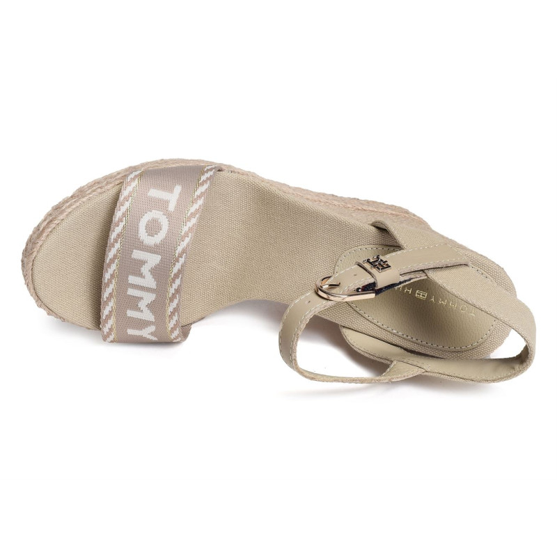 SEASONAL WEBBING WEDGE 7088 Beige, Sandales compensées Tommy Hilfiger