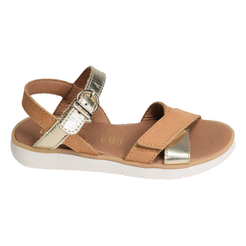 CUVAC Camel Or, Sandales plates & Nu-Pieds Bellamy