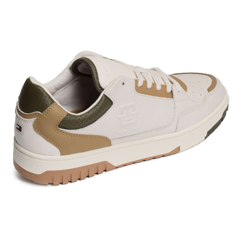 TH BASKET BEST 4696 Blanc Kaki, Sneakers basses Tommy Hilfiger