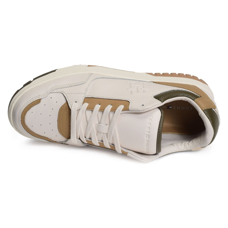 TH BASKET BEST 4696 Blanc Kaki, Sneakers basses Tommy Hilfiger