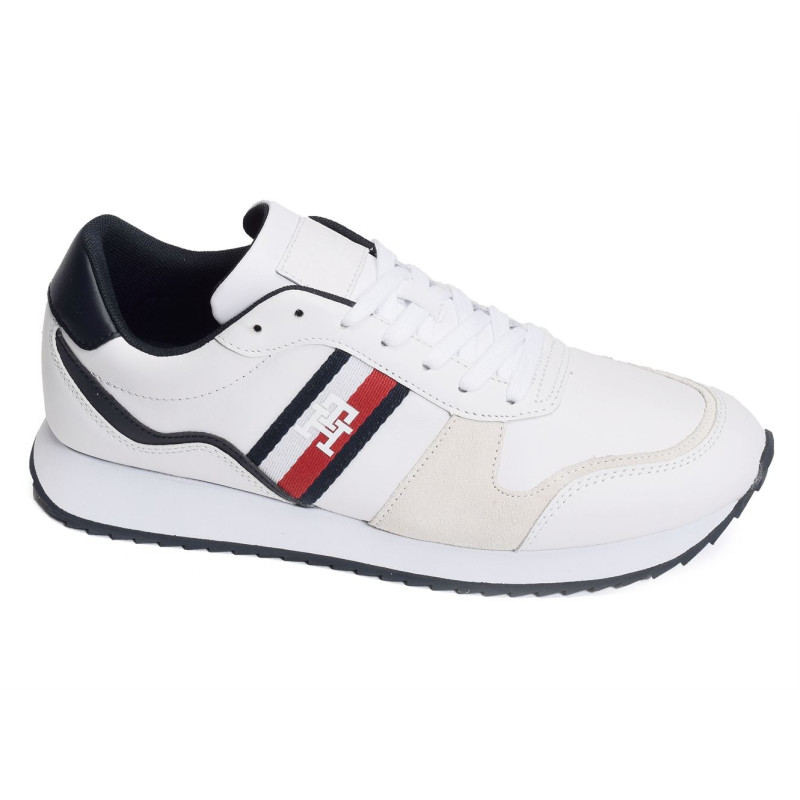 RUNNER EVO LEATHER 4714 Blanc, Baskets running Tommy Hilfiger