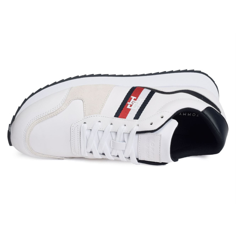 RUNNER EVO LEATHER 4714 Blanc, Baskets running Tommy Hilfiger