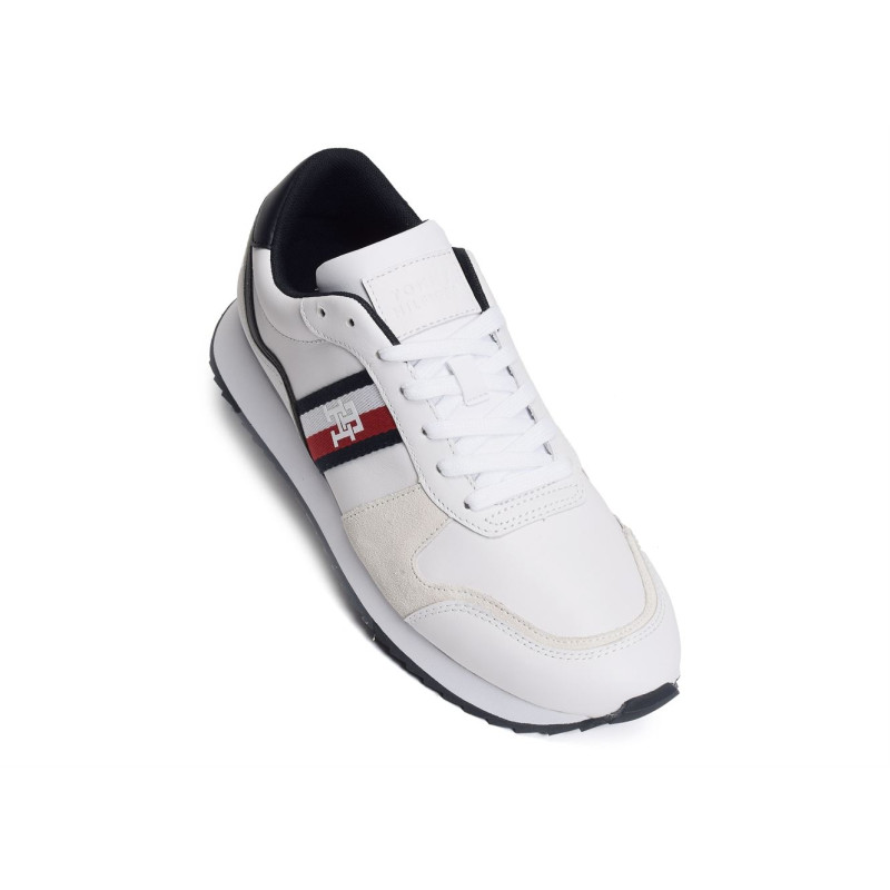 RUNNER EVO LEATHER 4714 Blanc, Baskets running Tommy Hilfiger