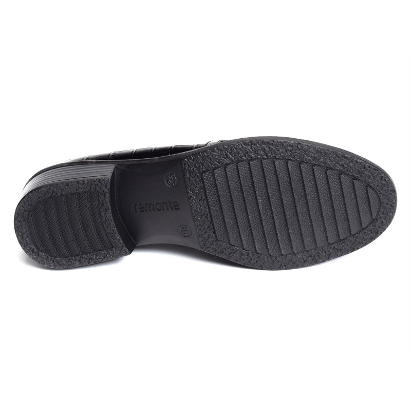 D0F03 Verni Noir, Mocassins Remonte