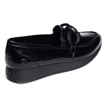 D0H10 Verni Noir, Mocassins Remonte