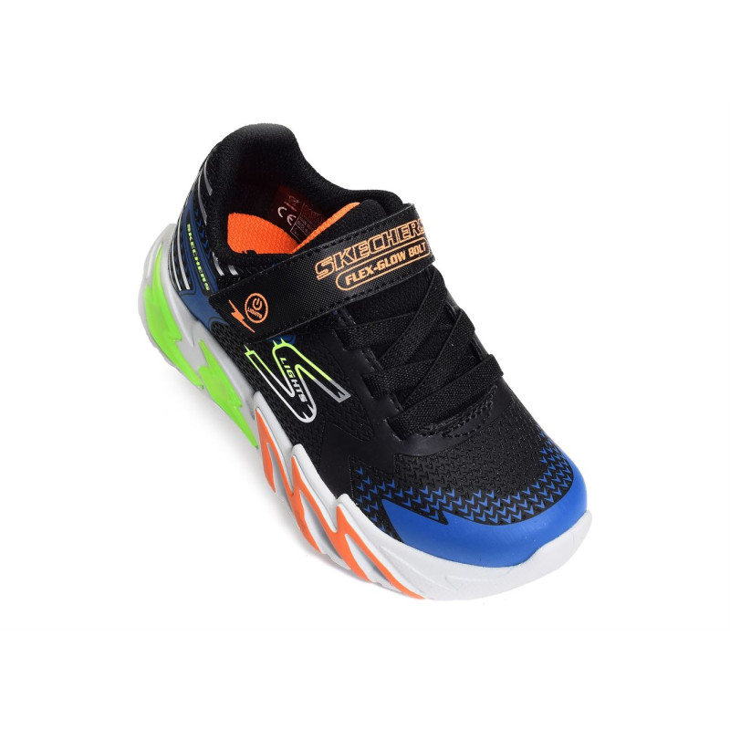 FLEX GLOW BOLT Noir Bleu, Baskets running Skechers