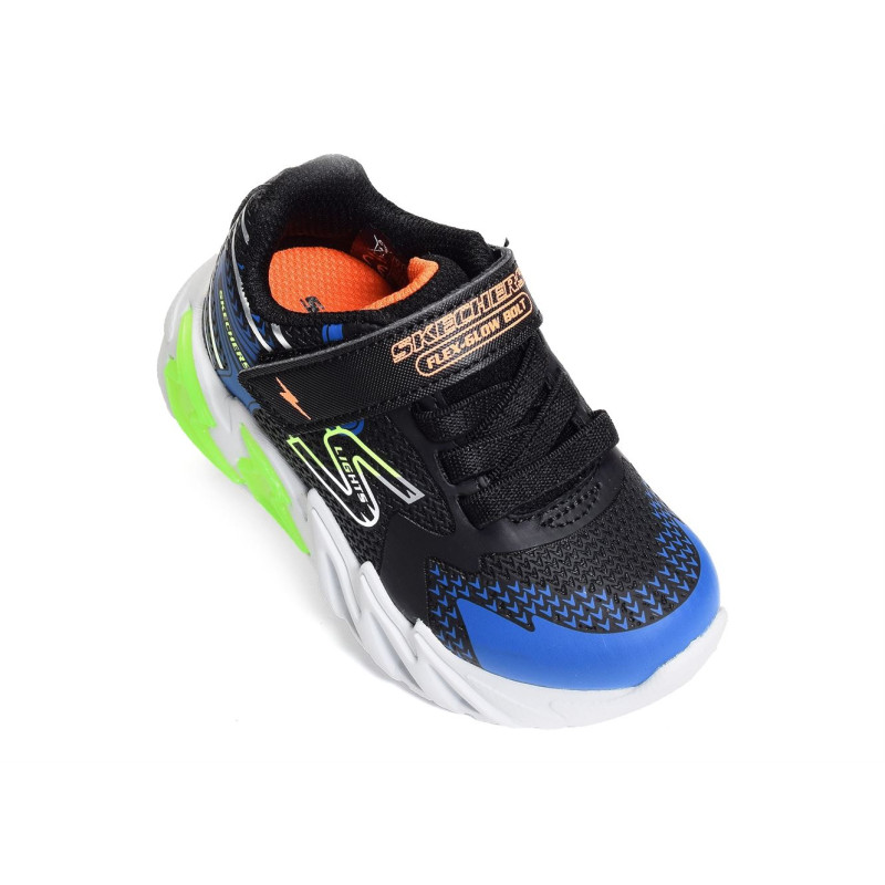 FLEX GLOW BOLT BB Noir Bleu, Baskets running Skechers