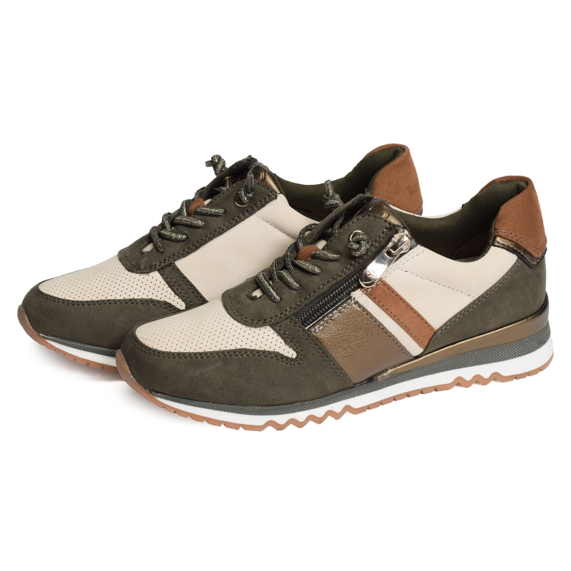 23707 Beige Kaki, Baskets running Marco Tozzi