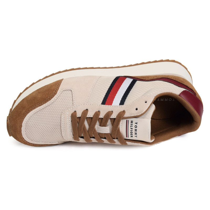 RUNNER EVO MIX 4699 Beige Marron, Baskets running Tommy Hilfiger