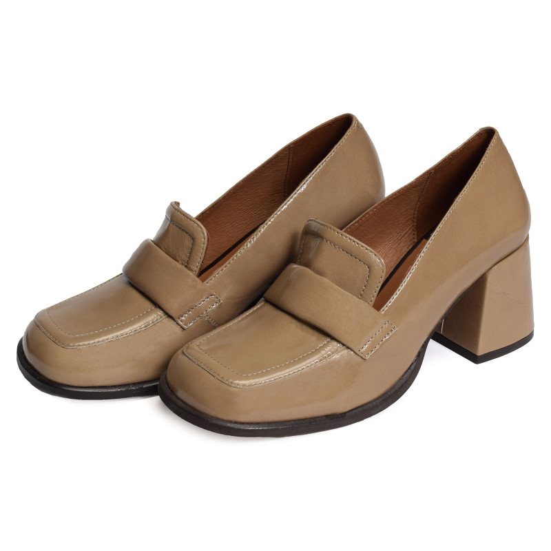 ACDUL 24587 Verni Taupe, Mocassins Angel Alarcón