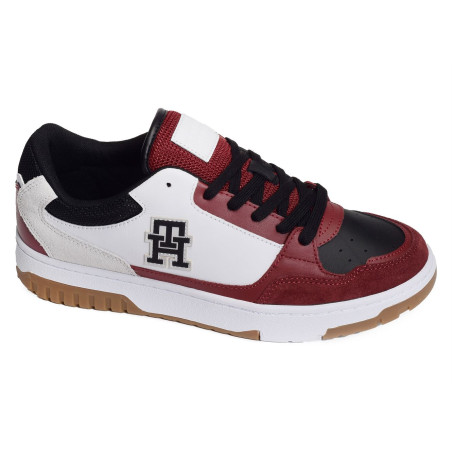 TH BASKET STREET MIX 4695 Noir Rouge, Sneakers basses Tommy Hilfiger