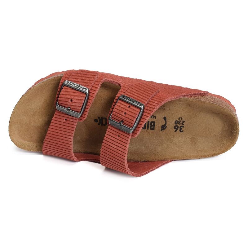 ARIZONA CORDUROY W Rouge, Mules Birkenstock