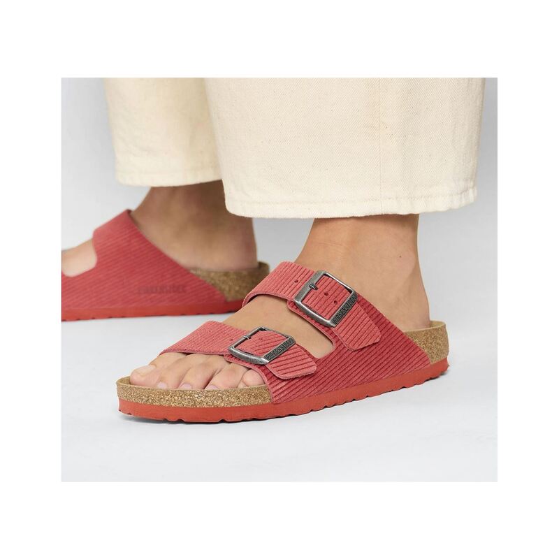 ARIZONA CORDUROY W Rouge, Mules Birkenstock