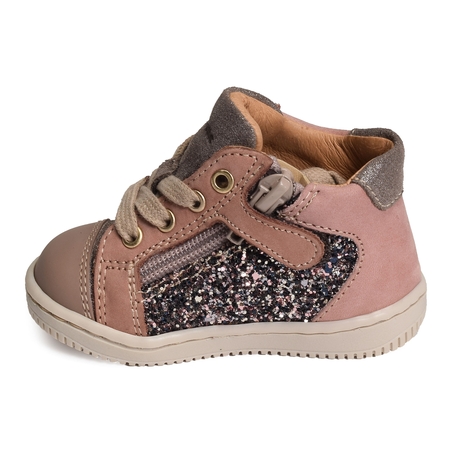 FRIDA ZIP Rose Glitter, Chaussures à Lacets Babybotte