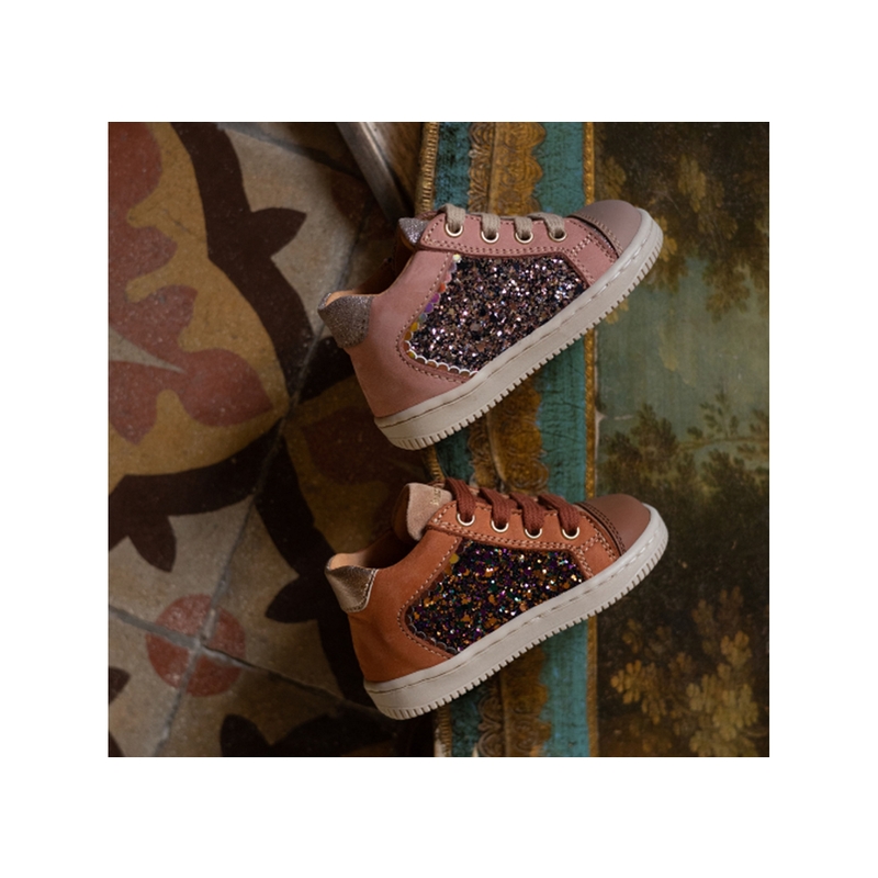 FRIDA ZIP Rose Glitter, Chaussures à Lacets Babybotte