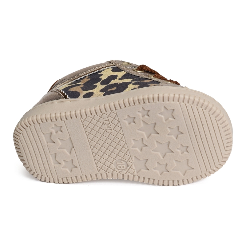 FRIDA ZIP Beige Léopard, Chaussures à Lacets Babybotte