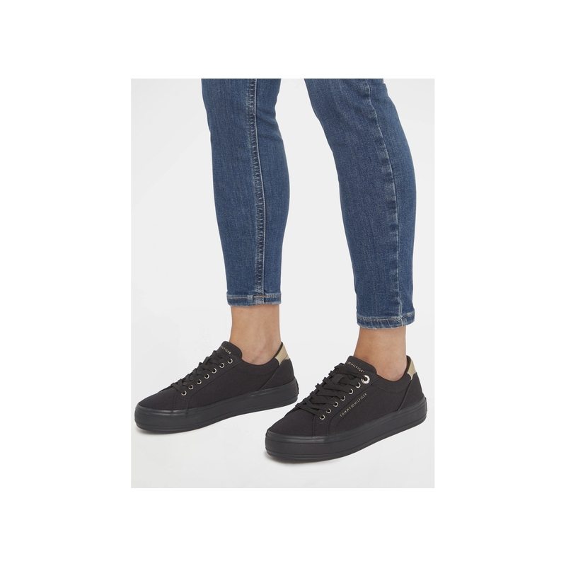 ESSENTIAL VULC CANVAS SNEAKER 7682 Noir, Chaussures basses Tommy Hilfiger