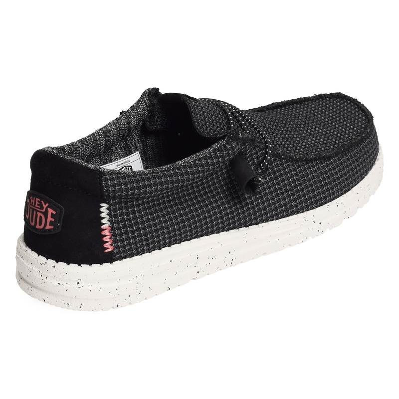 WALLY SPORT MESH Noir Blanc, Chaussures basses HeyDude