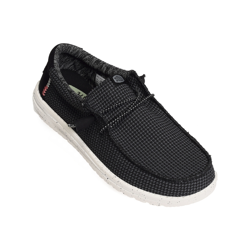 WALLY SPORT MESH Noir Blanc, Chaussures basses HeyDude