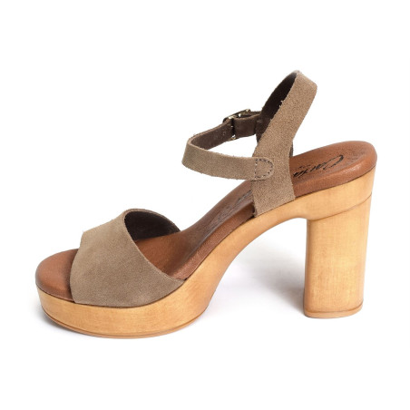 98384 Taupe, Nu-Pieds à talon Carla Tortosa