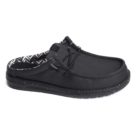 WALLY SLIP CANVAS Noir, Mules HeyDude