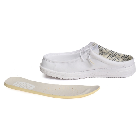 WALLY SLIP CANVAS Blanc, Mules HeyDude