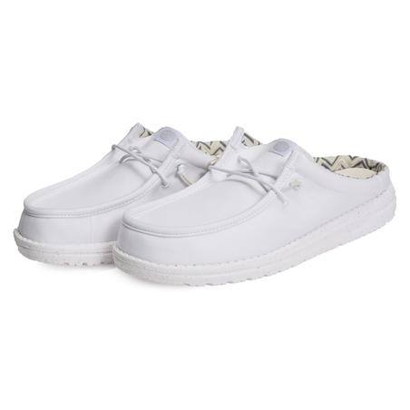 WALLY SLIP CANVAS Blanc, Mules HeyDude