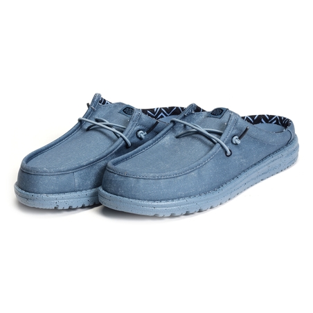 WALLY SLIP CANVAS Bleu, Mules HeyDude