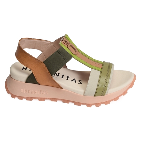 MAUI 243308 Beige Kaki, Sandales compensées Hispanitas