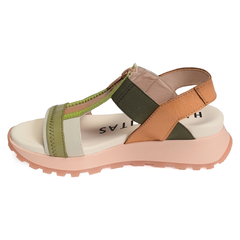 MAUI 243308 Beige Kaki, Sandales compensées Hispanitas