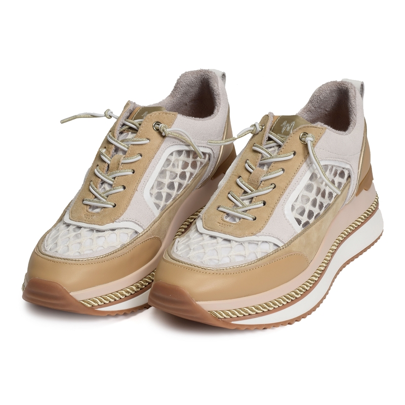 ENON Beige Blanc, Baskets running Mam'zelle