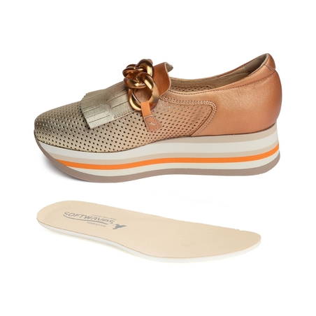 CYNTHIA Platine Orange, Mocassins Softwaves