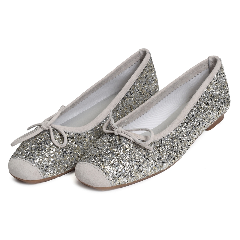 HARMONY GLITTER Argent, Ballerines Reqins