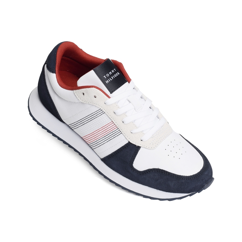 RUNNER EVO MIX STITCH 5122 Marine Blanc, Baskets running Tommy Hilfiger