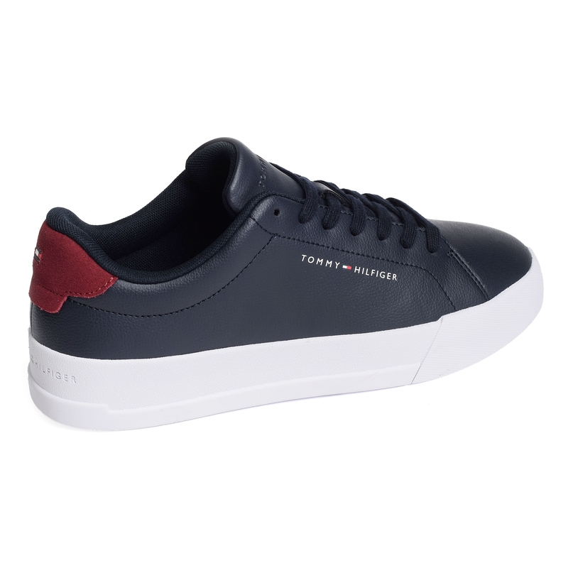 TH COURT LEATHER DETAIL ESS 5367 Marine, Sneakers basses Tommy Hilfiger