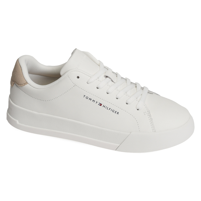 TH COURT LEATHER DETAIL ESS 5367 Ecru, Sneakers basses Tommy Hilfiger