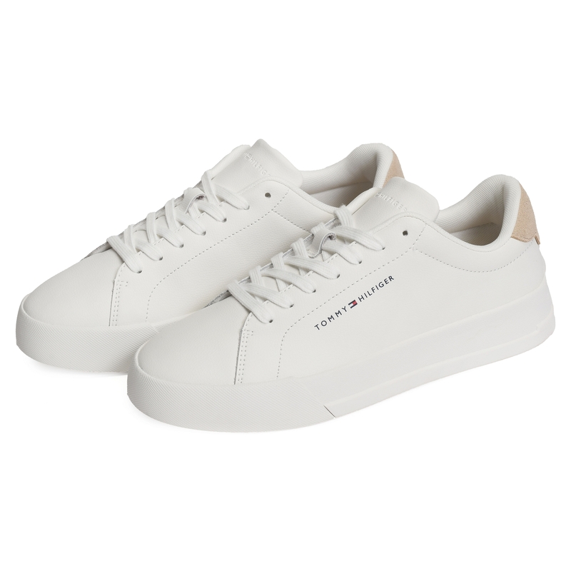 TH COURT LEATHER DETAIL ESS 5367 Ecru, Sneakers basses Tommy Hilfiger