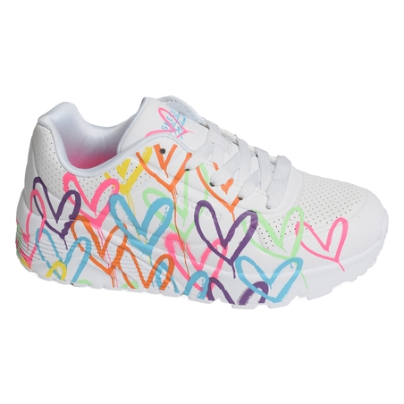 UNO LITE SPREAD THE LOVE Blanc, Sneakers basses Skechers