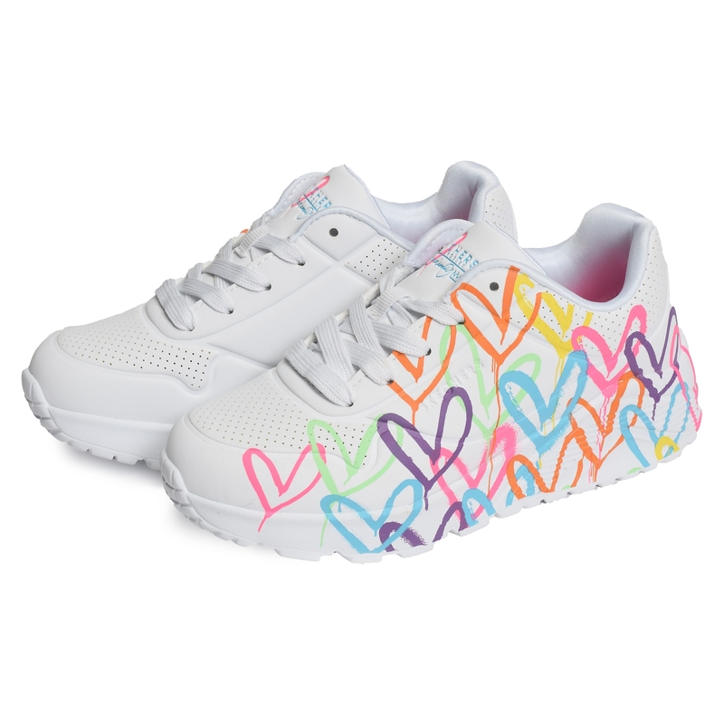 UNO LITE SPREAD THE LOVE Blanc, Sneakers basses Skechers