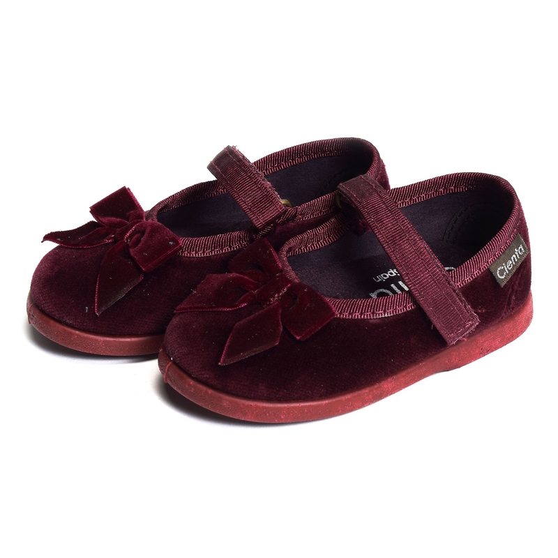 MERCEDES TERCIOPELO LAZO Bordeaux, Ballerines Cienta