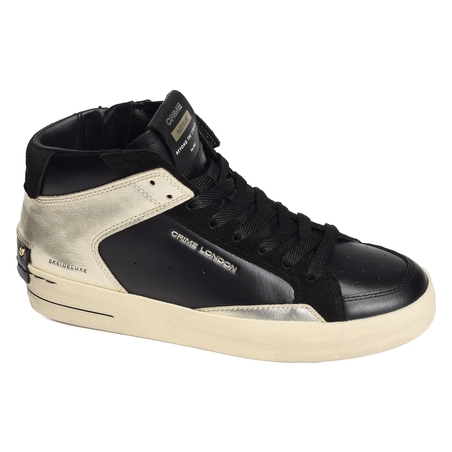 SK8 DELUXE MID Noir Or, Baskets montantes Crime London