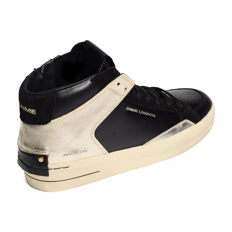 SK8 DELUXE MID Noir Or, Baskets montantes Crime London