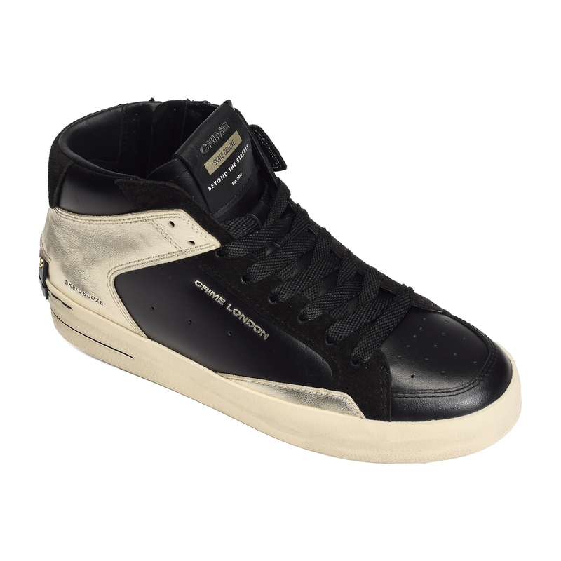 SK8 DELUXE MID Noir Or, Baskets montantes Crime London